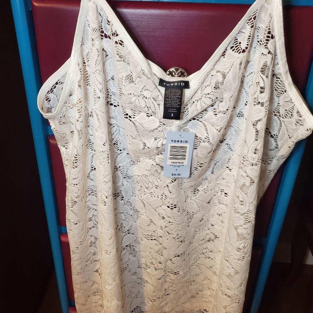 Torrid White Lace Tanktop